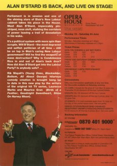 Back leaflet cover for The Blair B'Stard Project.